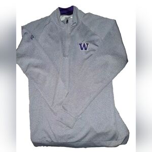 UW WA Huskies Champion Authentic Athleticwear Long Sleeve Gray Medium Breathable